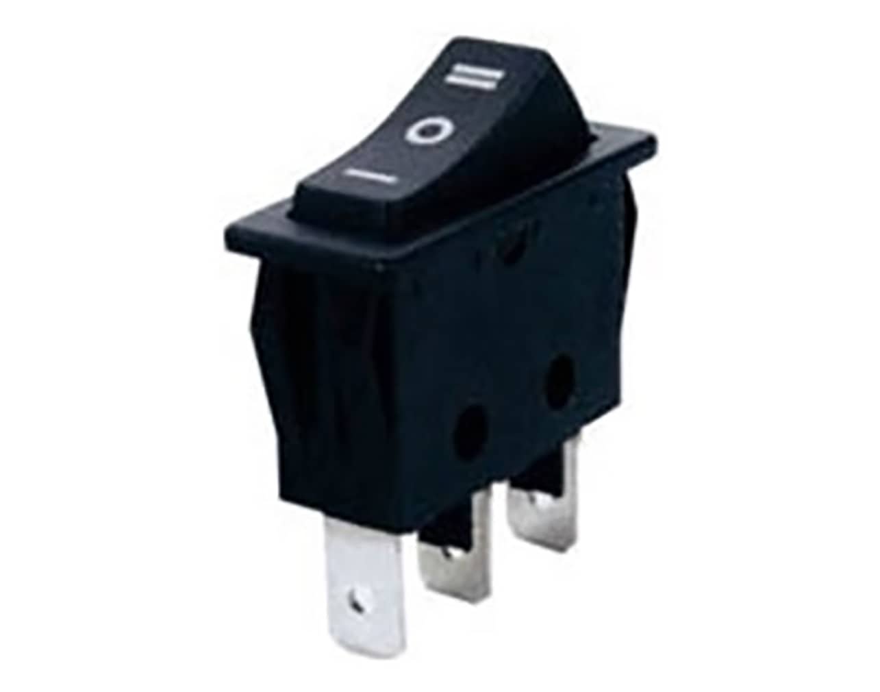 01.086.0054 ΔΙΑΚΟΠΤΗΣ ROCKER ΜΕΣΑΙΟΣ 3P ON-OFF-ON 16A/250V RS-103 ΜΑΥΡΟΣ LZ - Image 1