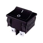 ΔΙΑΚΟΠΤΗΣ ROCKER ΜΕΣΑΙΟΣ 4P ON-OFF 6A/250V ΜΑΥΡΟΣ RL3-221 YNX/DIE