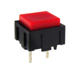 ΜΠΟΥΤΟΝ PUSH ON ΤΕΤΡΑΓΩΝΟ 12.4X12.4 2P PCB ΚΟΚΚΙΝΟ PB13-A-RN-S HNO