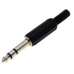 ΚΑΡΦΙ STEREO 6.3mm² ΠΛΑΣΤΙΚΟ ΝΙΚΕΛ ΜΑΥΡΟ JT3065 JKG