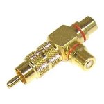 RCA ADAPTOR ΑΡΣΕΝΙΚΟ ΣΕ 2 RCA ΘΗΛΥΚΑ (Τ) ΕΠΙΧΡΥΣΟ LZ553G (RP046) LZ
