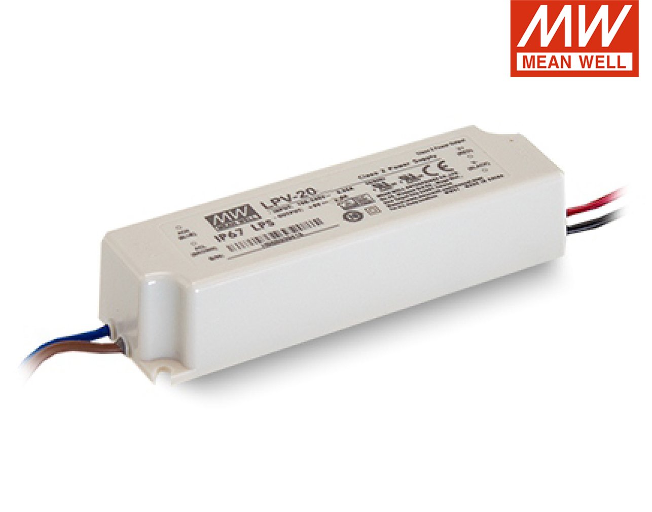 01.125.0055 ΤΡΟΦΟΔΟΤΙΚΟ LED 20.2W/24VDC/0.84A IP67 LPV-20-24 MEAN WELL - Image 1