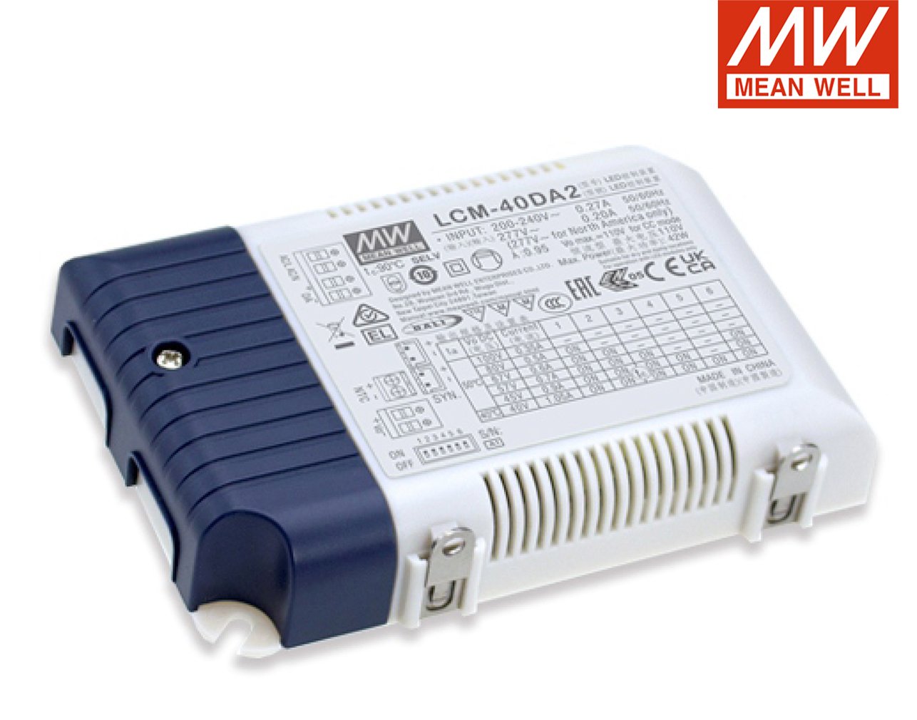 01.125.0569 ΤΡΟΦΟΔΟΤΙΚΟ LED 40W/350-1050mA PFC IP20 DALI-2 PUSH BUTTON LCM-40DA2 MEAN WELL - Image 1