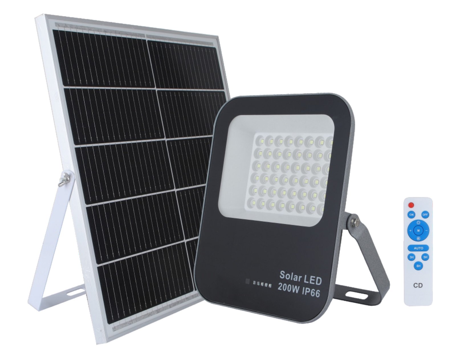 02.001.1514 ΠΡΟΒΟΛΕΑΣ LED 200W 3.2V/15Ah 6500K DAY LIGHT ΜΕ SOLAR PANEL ΚΑΙ REMOTE CONTROL RLX - Image 1