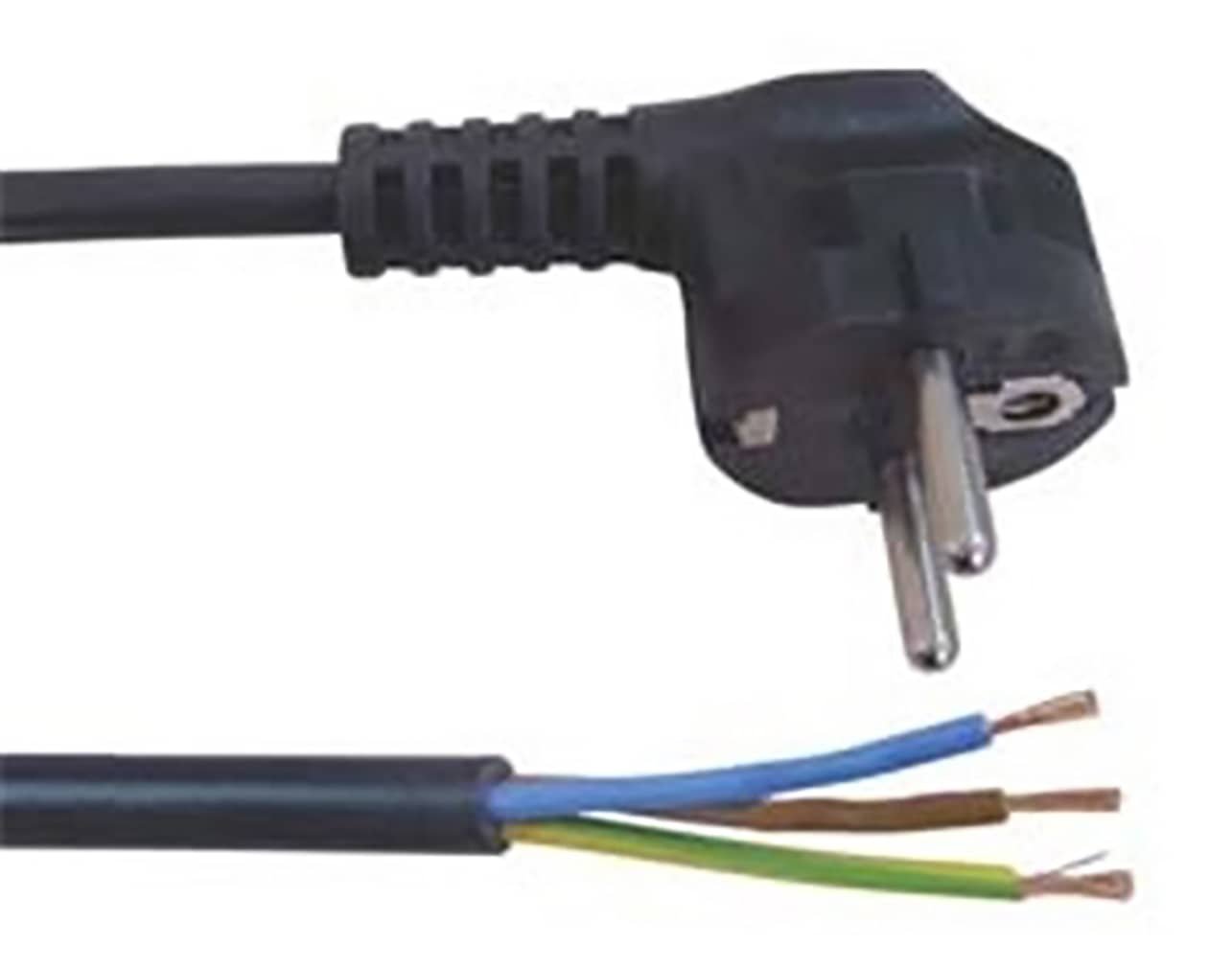 02.005.0110 ΚΑΛΩΔΙΟ ΤΡΟΦΟΔΟΣΙΑΣ 3X1.5mm² 1.5m RUBBER ΣΟΥΚΟ ΓΩΝΙΑ ΜΑΥΡΟ YUN - Image 1