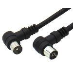 ΚΑΛΩΔΙΟ TV PAL M/F 1.5m ΓΩΝΙΑΚΟ ΜΑΥΡΟ COLOR BOX LANCOM