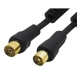 ΚΑΛΩΔΙΟ TV PAL M/F 1.5m ΜΕ ΦΕΡΡΙΤΗ ΚΑΙ ΕΠΙΧΡΥΣΕΣ ΕΠΑΦΕΣ ΜΑΥΡΟ COLOR BOX LANCOM