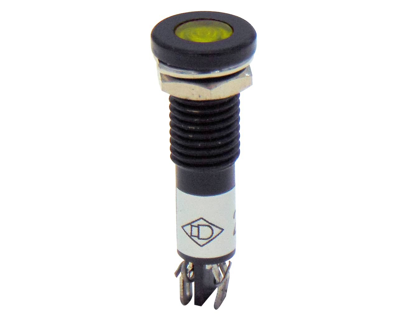 02.011.0157 ΛΥΧΝΙΑ ΕΝΔΕΙΚΤΙΚΗ LED Φ12 24VAC/DC ΚΙΤΡΙΝΗ ΜΕ FASTON AD22C-12D XND - Image 1