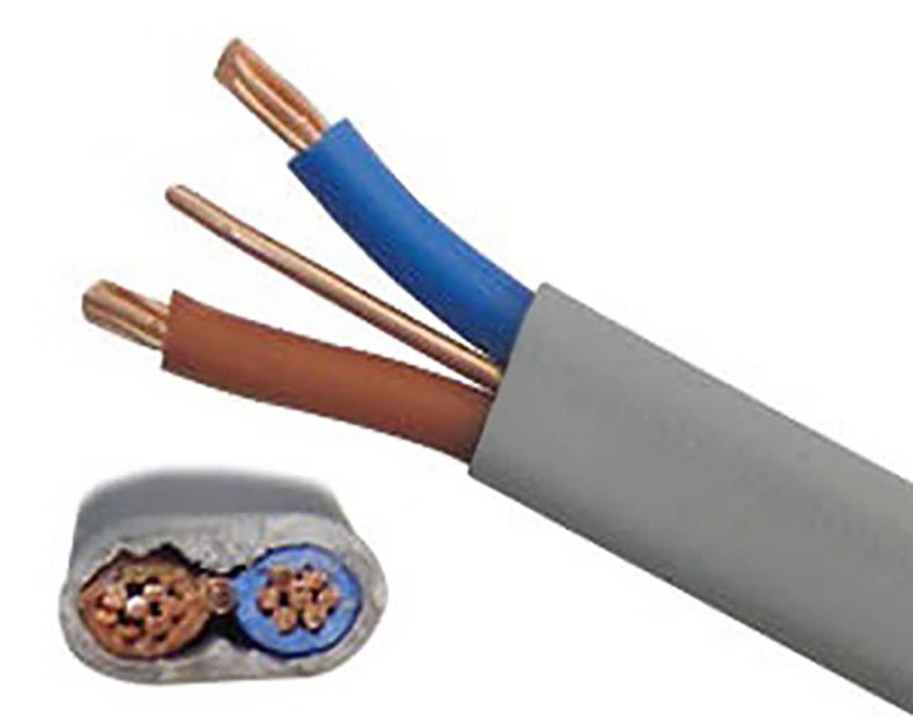 02.026.0595 ΚΑΛΩΔΙΟ ΗΛΕΚΤΡΟΛΟΓΙΚΟ PVC FLAT TWIN & EARTH 2X6mm² +2.5 ΓΚΡΙ AT-TOP - Image 1