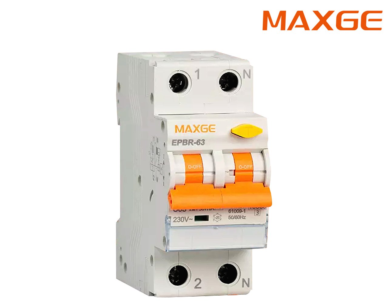 03.017.0602 RELAY ΔΙΑΦΥΓΗΣ ΜΕ ΑΣΦΑΛΕΙΑ 1P+N C 20A 30mA 6kA TYPE AC EPBR-63M MAXGE - Image 1