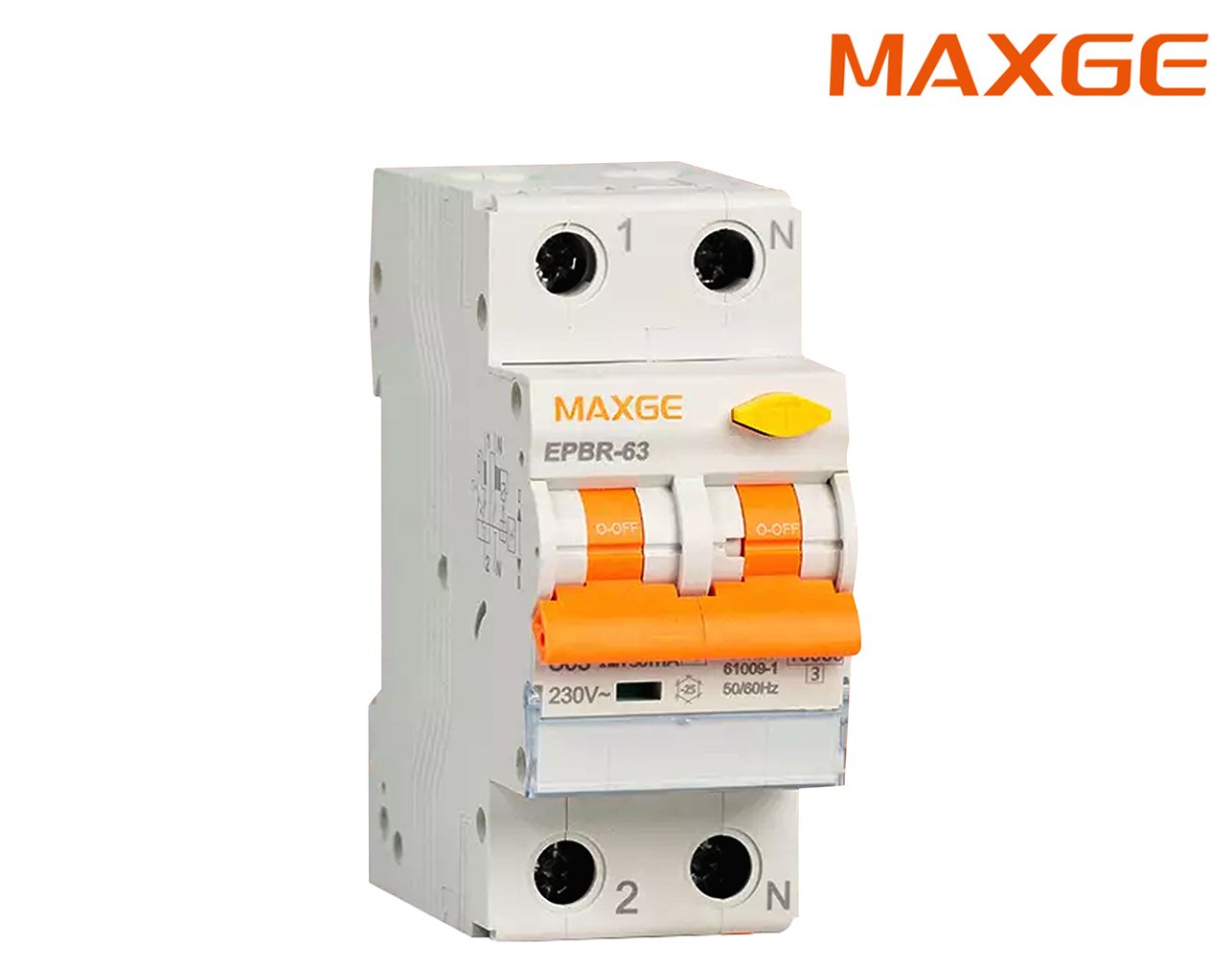 03.017.0603 RELAY ΔΙΑΦΥΓΗΣ ΜΕ ΑΣΦΑΛΕΙΑ 1P+N C 25A 30mA 6kA TYPE AC EPBR-63M MAXGE - Image 1