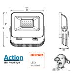 Προβολέας Led osram chip 10W 5700K action - Image 3