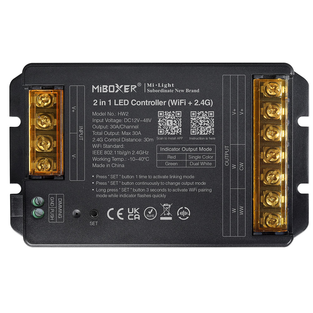 HW2_1 2 in 1 LED Controller (HW2) 30A WiFi+2.4GHz - Image 1