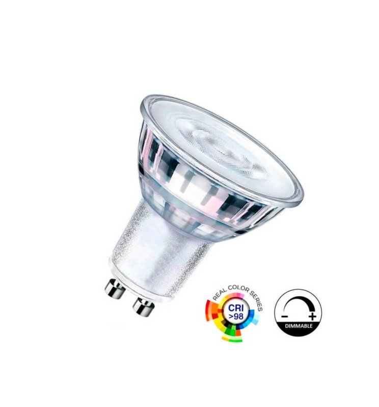 led-gu10-8w-high-luminosity-glass-24o-smd1a1a-dimmable GU10 Led lumileds chip 8W 5700K 24° dimmable - Image 1