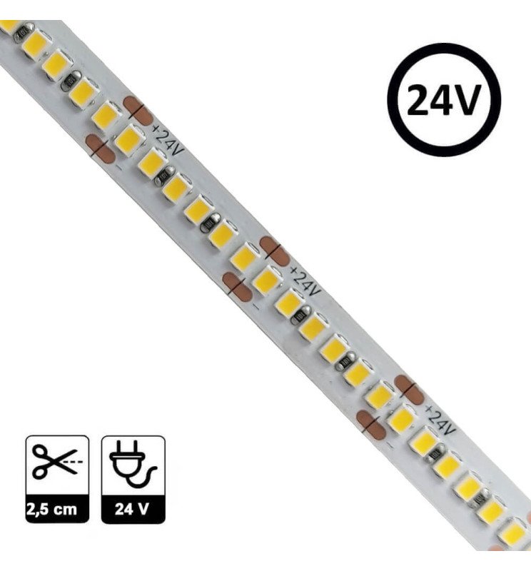 led-strip-24v-240xledm-5m-smd2835-14000lm-20wm-ip20 Ταινία Led 24V DC Bridgelux smd 20W/m 3000K 240Led/m - Image 1