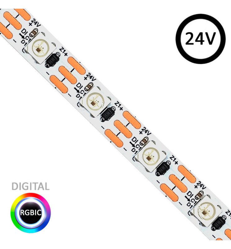 led-strip-24v-rgbic-digital-smd5050-5m-60ledm-12wm-ip20 Ταινία Led 24V DC Bridgelux smd 12W/m RGBIC 60Led/m Matrix - Image 1
