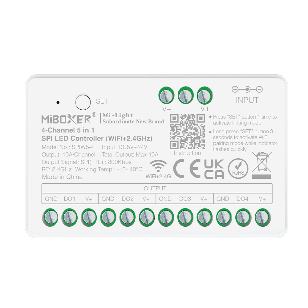 spiw541 5 in 1 SPI LED Controller (SPIW5-4) WiFi+2.4GHz 4-Channel - Image 1