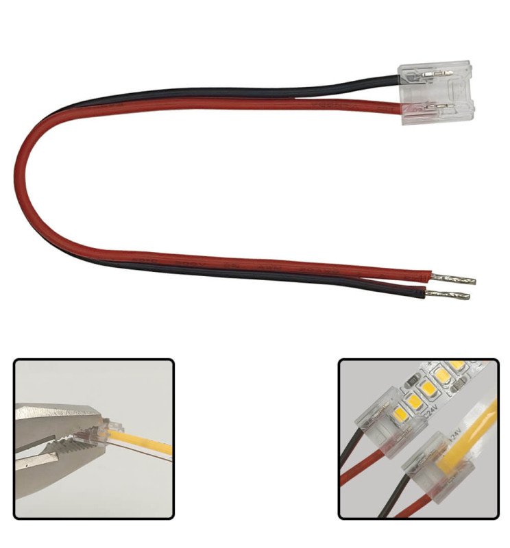 transparent-connector-for-cob-smd-led-strips-8mm-10mm-ip20 Σύνδεσμος Τροφοδοσίας για ταινία Led 24V DC IP20 - Image 1