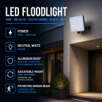 Προβολέας Led Full Screen 30W 4000K PIR Motion & Day Night - Image 3