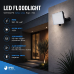 Προβολέας Led Full Screen 50W 6500K PIR Motion & Day Night - Image 3