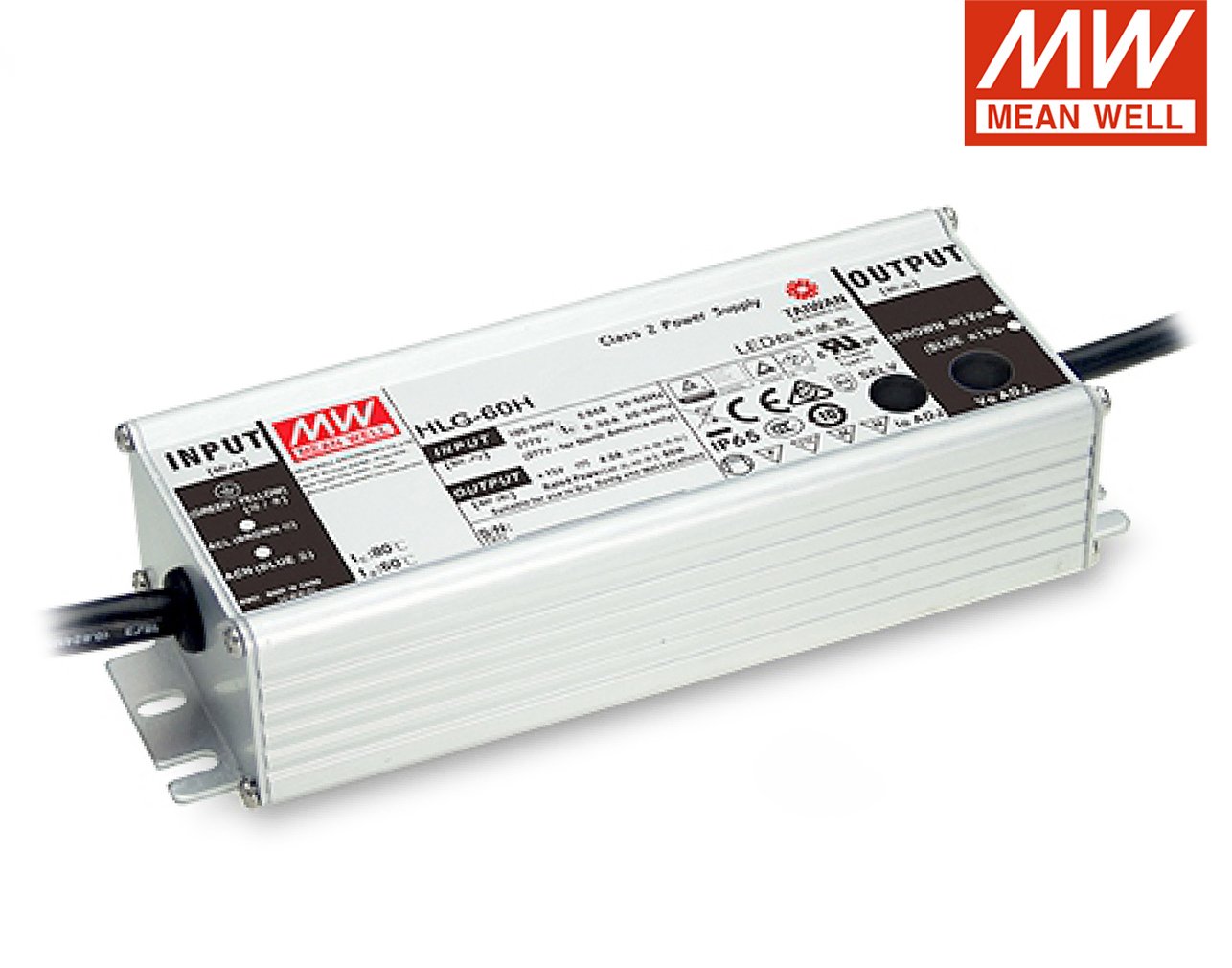 01.125.0538 ΤΡΟΦΟΔΟΤΙΚΟ LED 70W/100-200VDC/350mA PFC IP67 DIMMABLE HLG-60H-C350B MEAN WELL - Image 1
