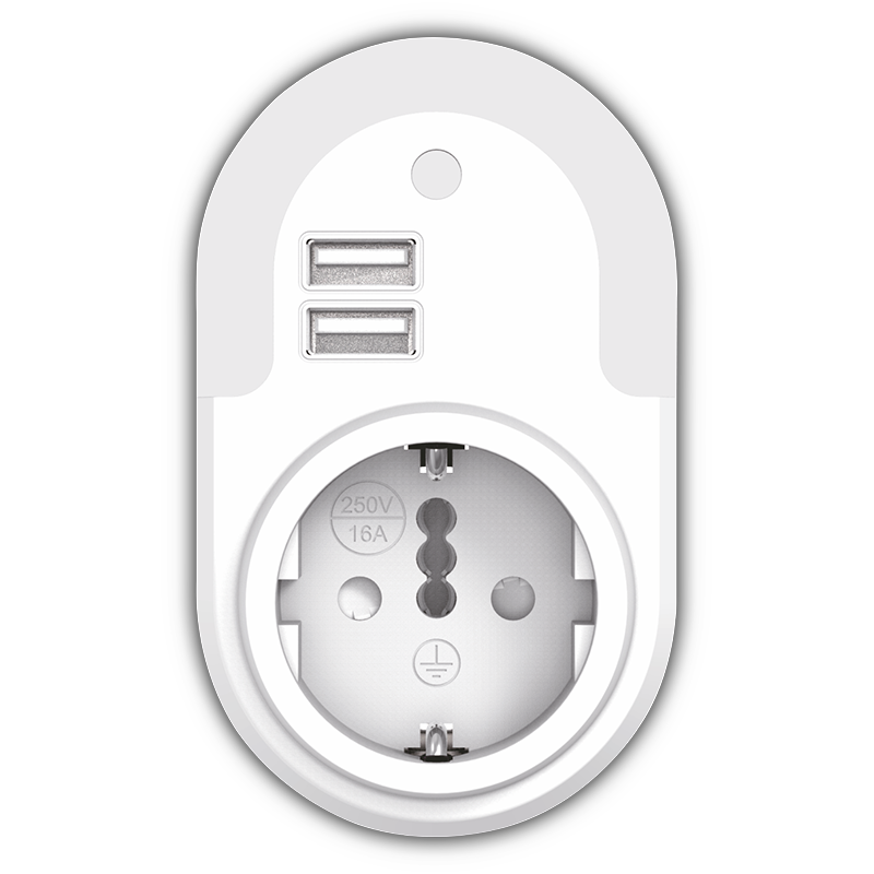 130101 EL130101 | EL130101 | LED Night Light Sensor+2xUSB 5V 2.1A+Σούκο|0.5W|3000k|12lm|{enjoysimplicity}™ ELVHX - Image 1
