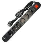 ELP130602 | ELP130602 | ΠΟΛ/ΖO 6Θ ΠΡΟΣΤΑΣΙΑΣ ΥΠΕΡΤΑΣΕΩΝmax3680W+ΔΙΑΚ.+USB+ΚΑΛ.1mt IP20 ΜΑΥΡΟ ELVHX