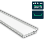 VTAC - Προφίλ LED Γραμμικό Χωνευτό για Ταινίες έως 48,2mm με Οπαλ Κάλυμμα 2000mm - SKU: 24103