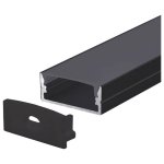 V-TAC Προφίλ αλουμινίου για ταινίες LED 2000 x 23.5 x 10mm μαύρο 2876