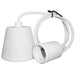 EL329301 | EL329301 | ΣΕΤ ΣΙΛΙΚΟΝΗΣ U+U ΡΟΖΕΤΑ ΜΕ ΚΑΛΩΔΙΟ 1mt 2x0.75mm² & NTOYI E27 ΛΕΥΚΟ ELVHX