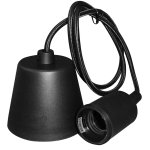 EL329302 | EL329302 | ΣΕΤ ΣΙΛΙΚΟΝΗΣ U+U ΡΟΖΕΤΑ ΜΕ ΚΑΛΩΔΙΟ 1mt 2x0.75mm² & NTOYI E27 MAYΡΟ ELVHX