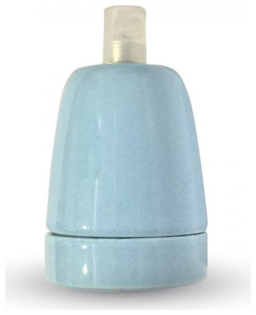 3798_porcelan_lamp_holder_fitting_blue_leditnow.gr Ντουί Πορσελάνης Ε27 V-TAC Μπλέ 3798 - Image 1
