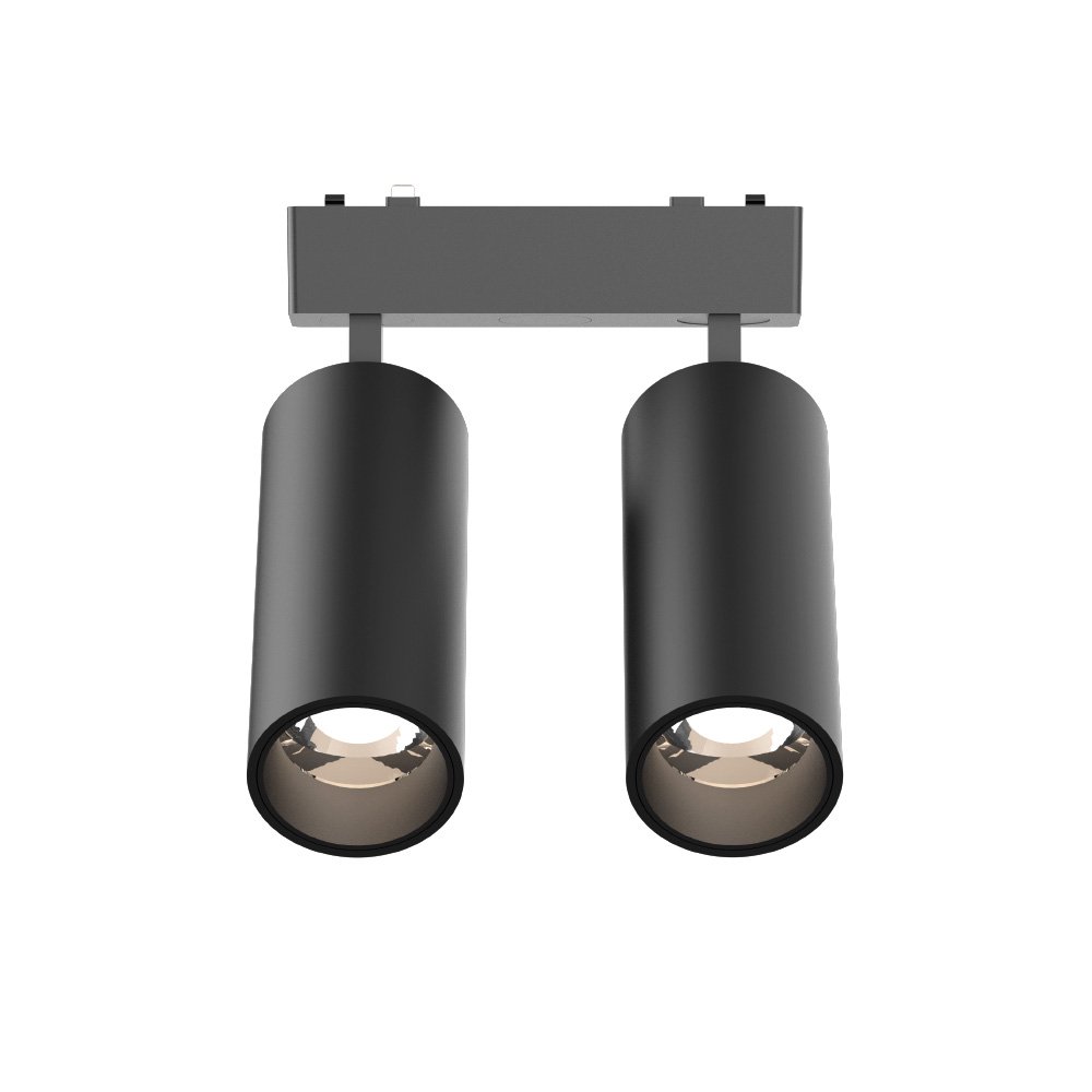 5205-1 InLight Φωτιστικό LED 2x9W 3CCT για Ultra-Thin μαγνητική ράγα σε μαύρη απόχρωση D:16cmX4,4cm (T05205-BL) - Image 1