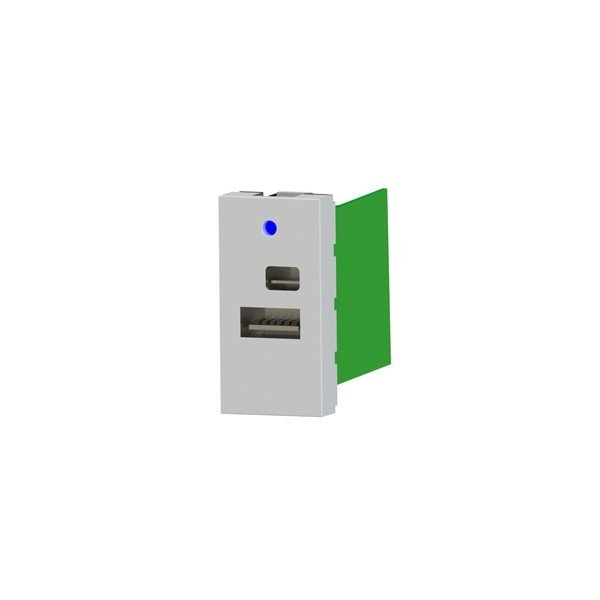 897aec7033d24cbc8864b0e9719b1c59 ΠΡΙΖΑ ΜΟΝΗ ΜΕ USB-TYPE C 5V 2X2,2A EUROLAMP - Image 1