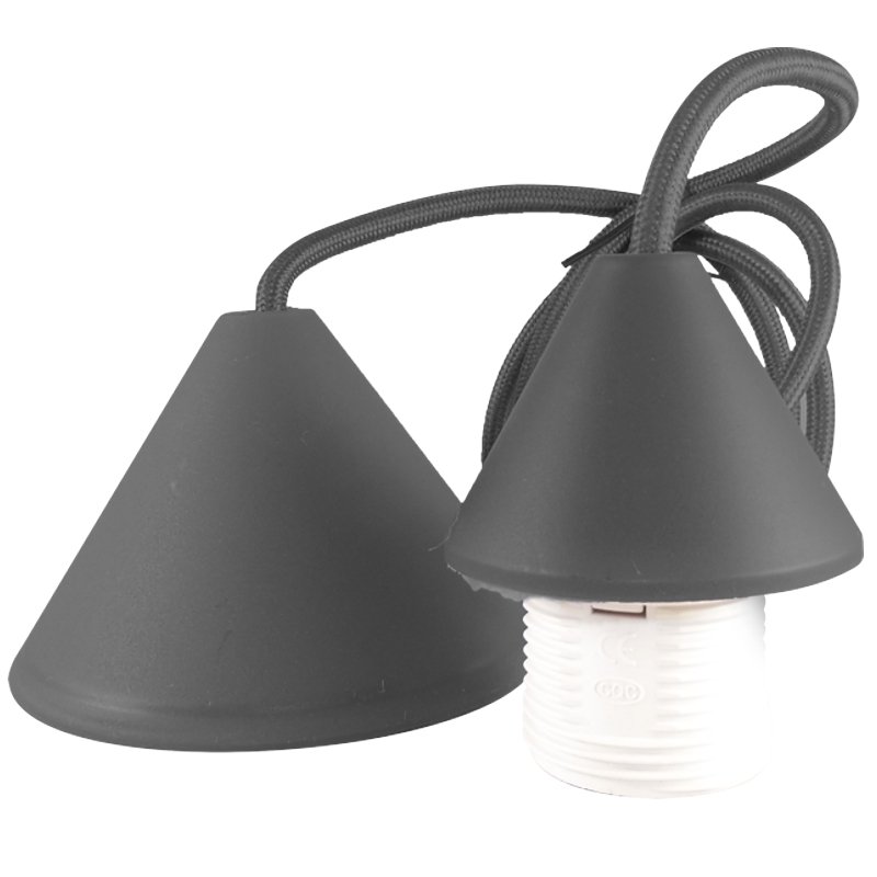 EL329202 EL329202 | EL329202 | ΣΕΤ PVC V+V ΡΟΖΕΤΑ ΜΕ ΚΑΛΩΔΙΟ 1mt 2x0.75mm² & NTOYI E27 MAYΡΟ ELVHX - Image 1