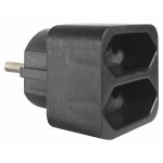 ELP31202 | ELP31202 | ΑΝΤΑΠΤOΡΑΣ SCHUKO → 2Θ ΙΙ x16A max:1150W IP20 ΜΑΥΡΟ ELVHX