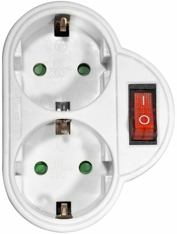 ELP34201 ELP34201 | ELP34201 | ΑΝΤΑΠΤOΡΑΣ ΜΕ ΔΙΑΚ. SCHUKO → 2Θ SCHUKO max:3680W IP20 ΛΕΥΚΟ ELVHX - Image 1