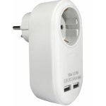 ELP37101 | ELP37101 | ΑΝΤΑΠΤOΡΑΣ ΜΕ USB SCHUKO → 1Θ SCHUKO max:3680W IP20 ΛΕΥΚΟ ELVHX
