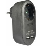 ELP37102 | ELP37102 | ΑΝΤΑΠΤOΡΑΣ ΜΕ USB SCHUKO → 1Θ SCHUKO max:3680W IP20 ΜΑΥΡΟ ELVHX