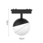 InLight Φωτιστικό LED 6W 3000K για Ultra-Thin μαγνητική ράγα σε μαύρη απόχρωση D:10x16cm (T04001-BL) - Image 2