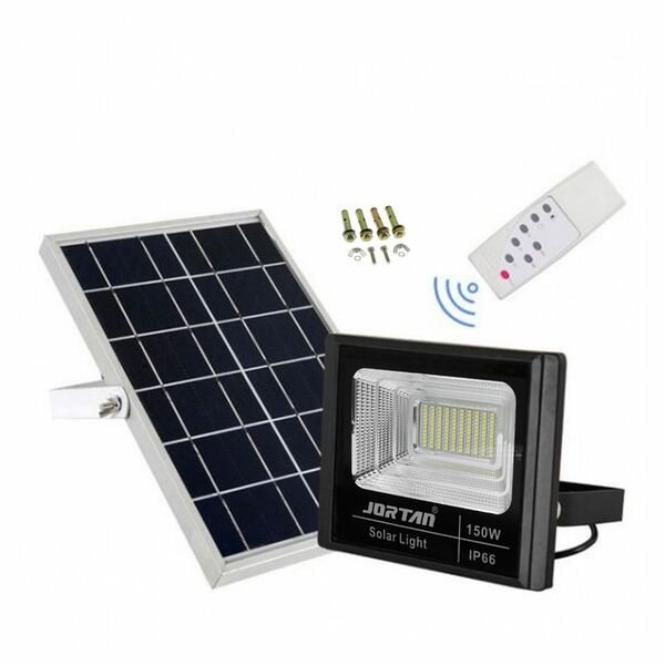 Jortan-JT-BJ150W_7hlk-p0 Led Αδιάβροχος Ηλιακός Προβολέας 150W 9600LM με Πάνελ και Τηλεχειριστήριο Jortan JT-BJ150W - Image 1