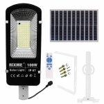 Led Αδιάβροχο Ηλιακό Φωτιστικό Δρόμου 100W 12480LM με Βάση Στήριξης και Τηλεχειριστήριο Rixme RZ-6610