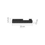Inlight Φωτιστικό LED 12W 3CCT για μαγνητική ράγα σε μαύρη απόχρωση D:22X2,4X4,3cm (TM0050-Black) - Image 2