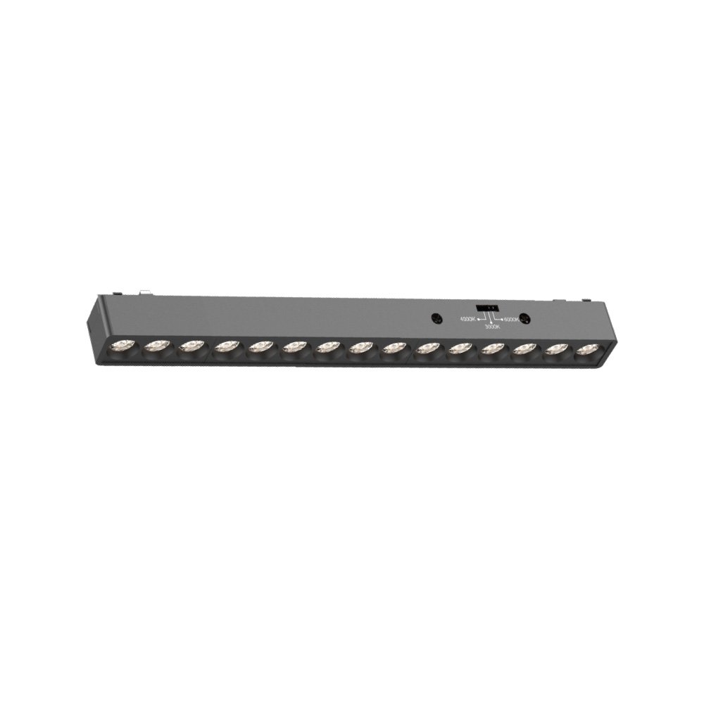 TMU0020 Inlight Φωτιστικό LED 15W 3CCT για Ultra-Thin μαγνητική ράγα σε μαύρη απόχρωση D:33,8X2,6X2,4cm (TMU0020-Black) - Image 1