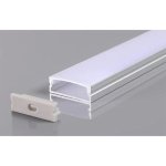 Προφίλ Αλουμινίου Ασημί Για Led Ταινίες L=2m 30*10mm Γαλακτερό Κάλυμμα 5115