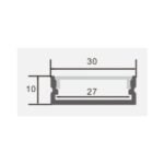 Προφίλ Αλουμινίου Ασημί Για Led Ταινίες L=2m 30*10mm Γαλακτερό Κάλυμμα 5115 - Image 5
