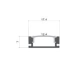 Προφίλ Αλουμινίου Μαύρο Για LED Ταινίες L=2m 17.4x7mm H=6mm Γαλακτερό Κάλυμμα 5185 - Image 5