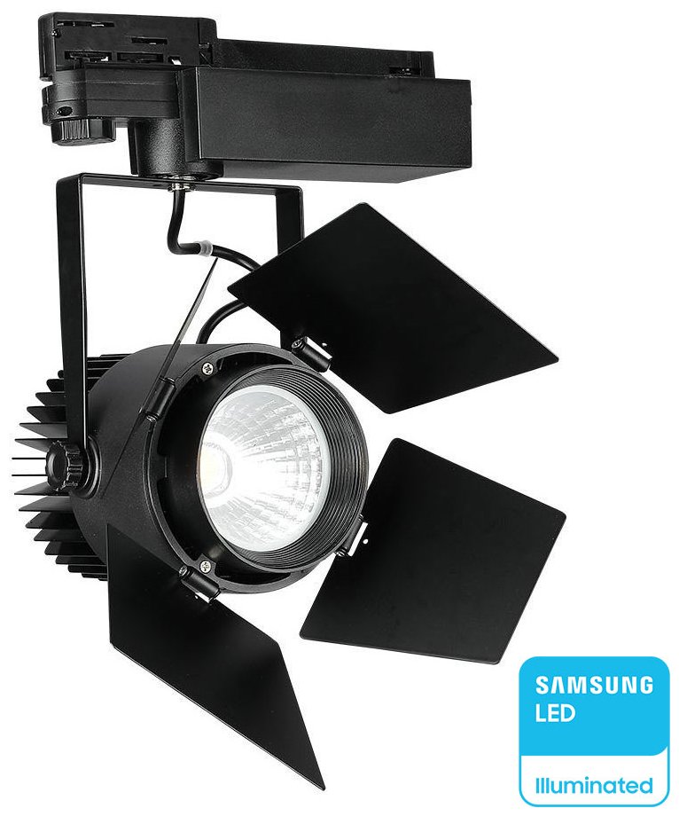 V-TAC Φωτιστικό Σποτ Τριφασικής Ράγας LED COB 33W 230V 3000lm 24°-60° IP20 Samsung Chip Μαύρο Σώμα Φυσικό Λευκό 21372 - Image 1