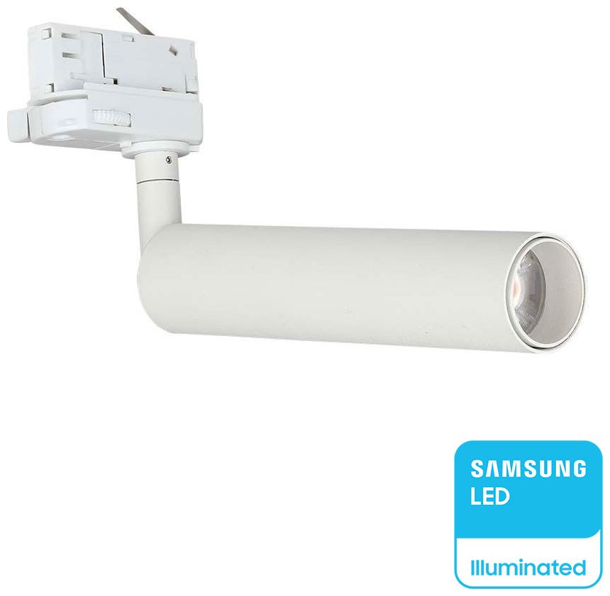fotistiko_spot_trifasikis_ragas_led_cob_7w_230v_700lm_24_ip20_samsung_chip_aspro_soma_fusiko_leuko_21351_v-tac V-TAC Φωτιστικό Σποτ Τριφασικής Ράγας LED COB 7W 230V 700lm 24° IP20 Samsung Chip Άσπρο Σώμα Φυσικό Λευκό 21351 - Image 1