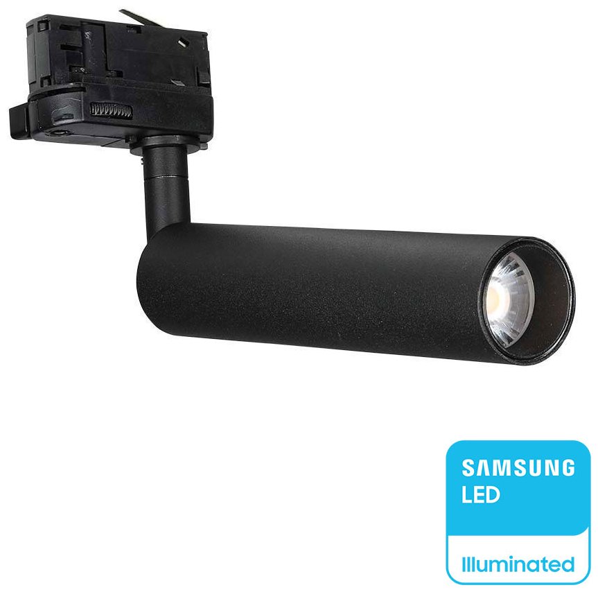 V-TAC Φωτιστικό Σποτ Τριφασικής Ράγας LED COB 7W 230V 700lm 24° IP20 Samsung Chip Μαύρο Σώμα Φυσικό Λευκό 21354 - Image 1